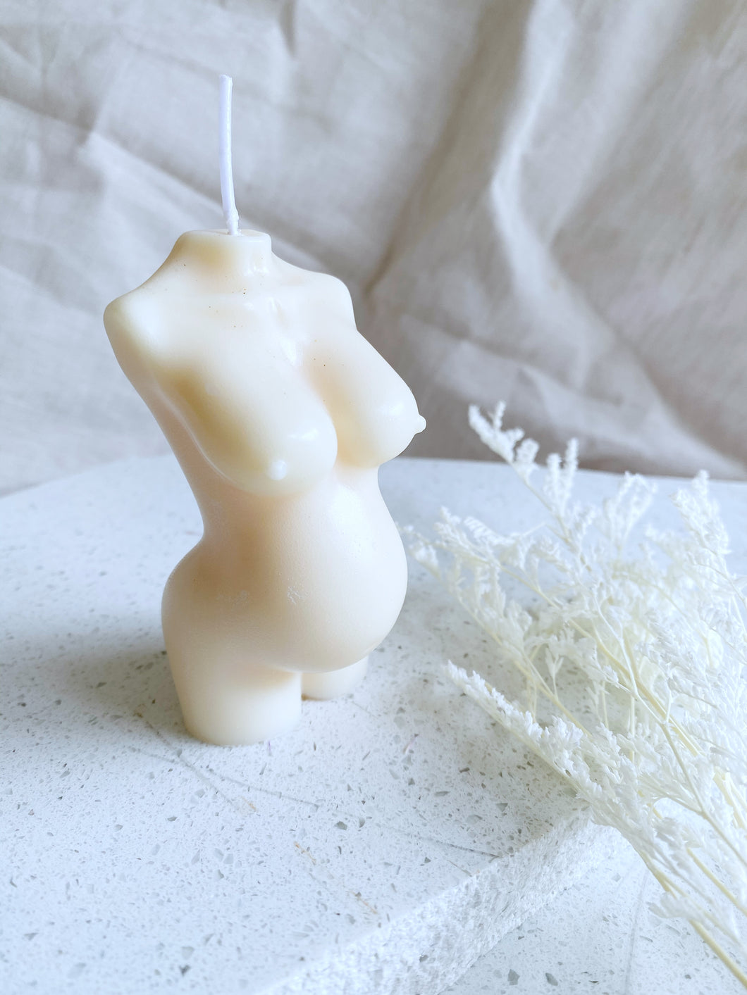 Pregnant belly candle
